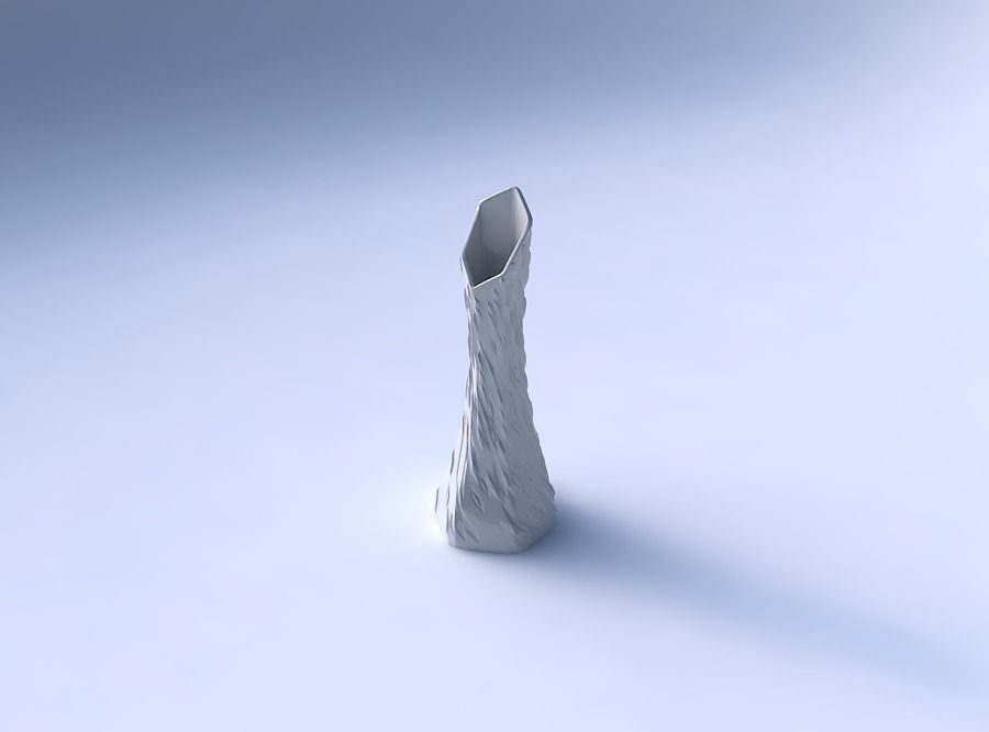 Vase squeezed and bent hexagon with twisted diagonal dents an... 3D print model_3