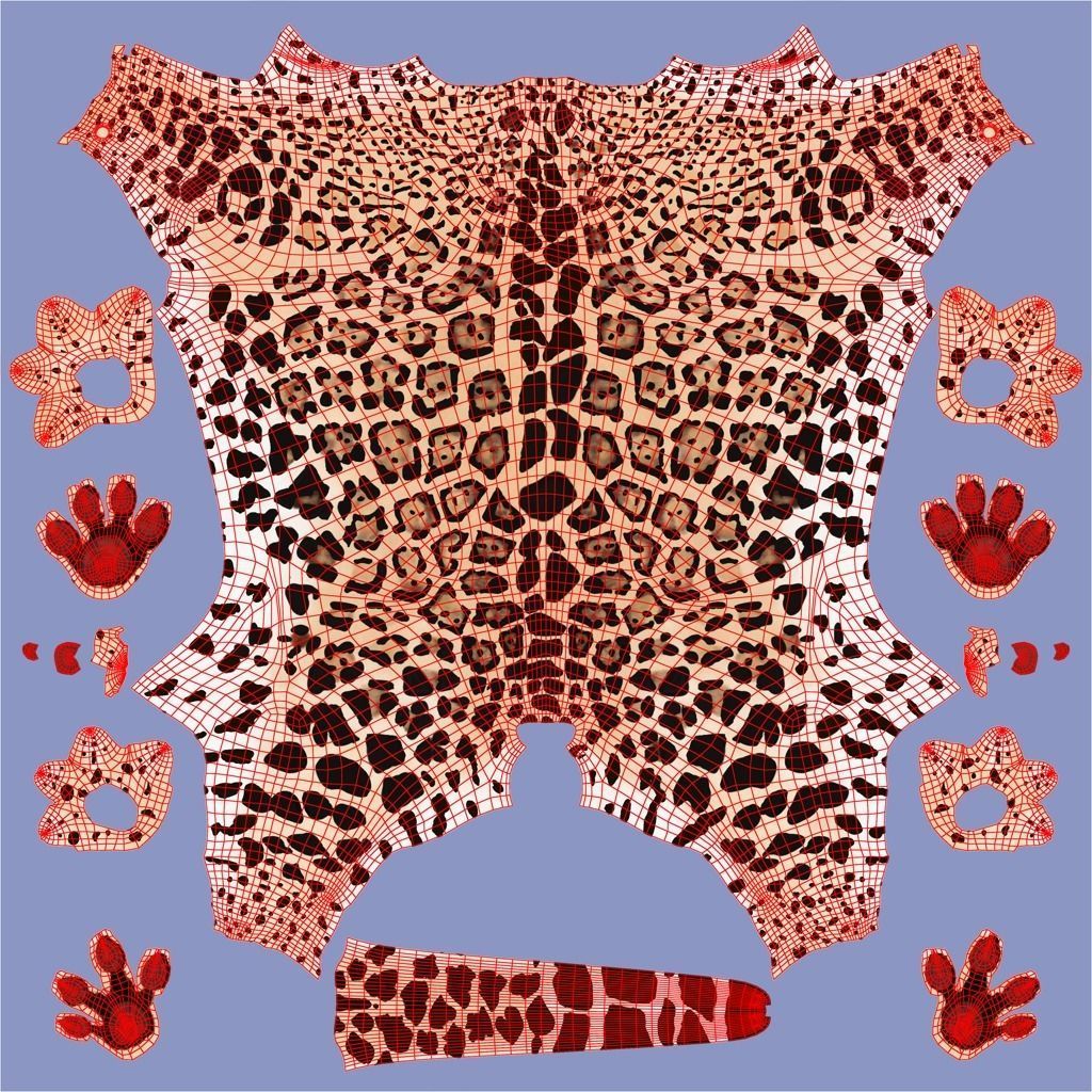 Young Jaguar Panthera Onca Rigged 3D model_13