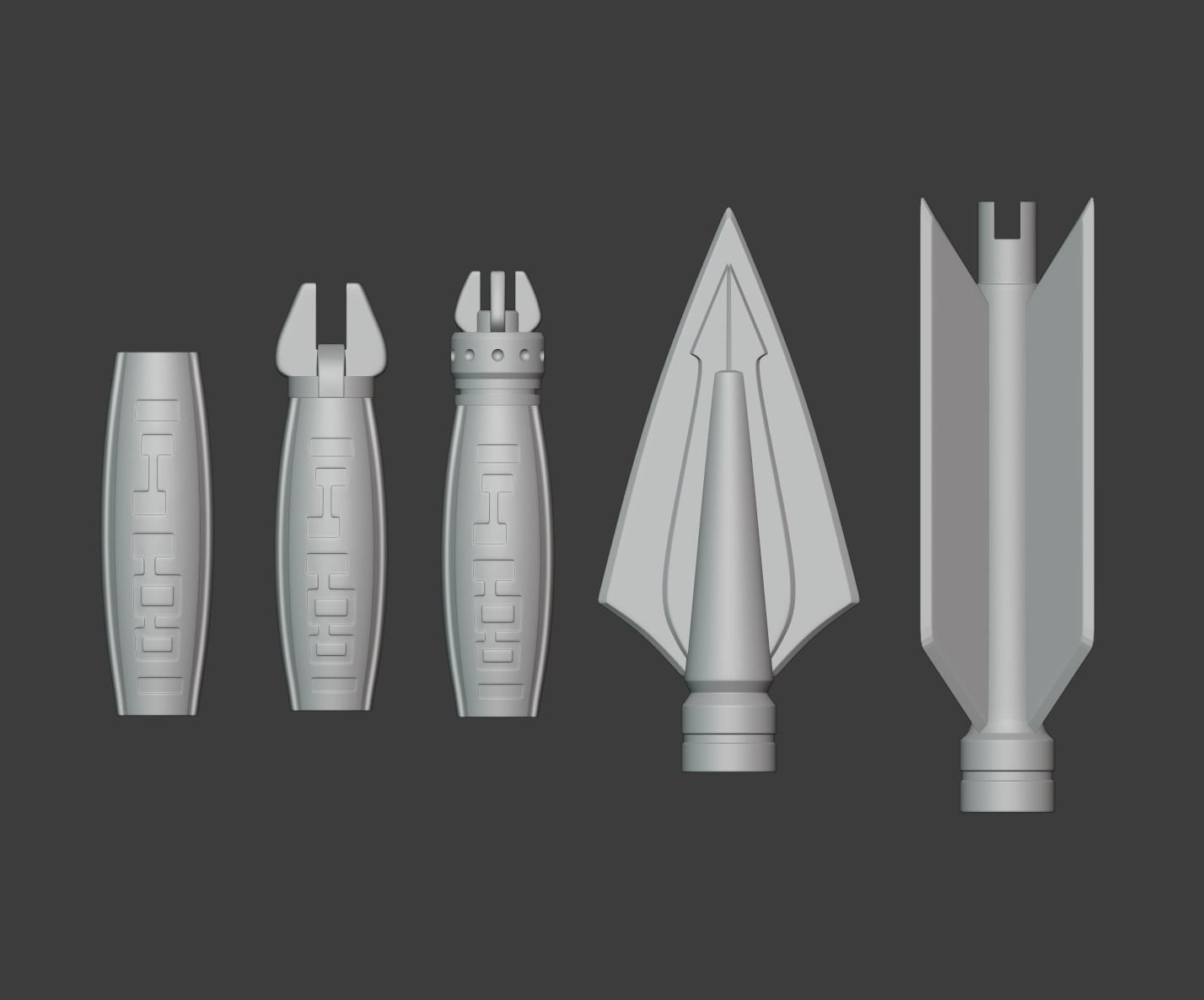 Green Arrow set of arrow parts 3D print model