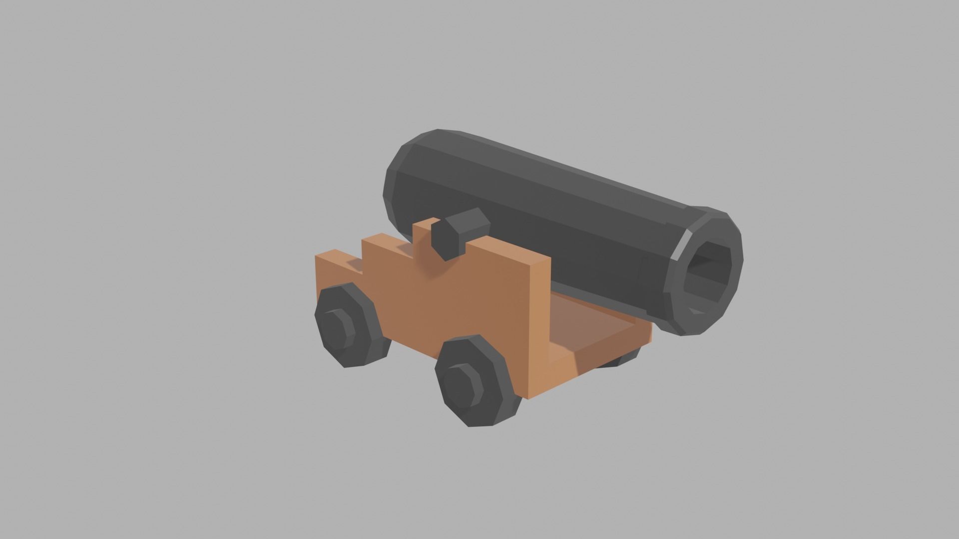 Pirate cannon for UE4 Free low-poly 3D model_1