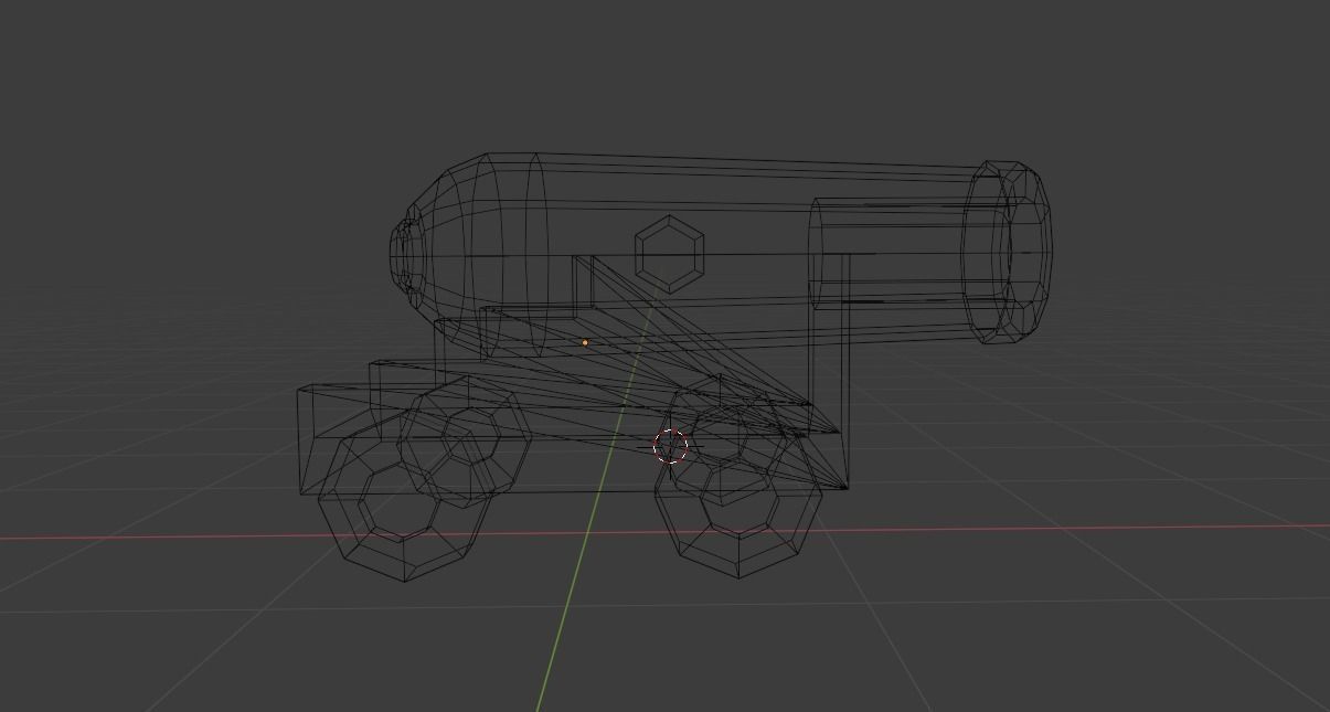 Pirate cannon for UE4 Free low-poly 3D model_3