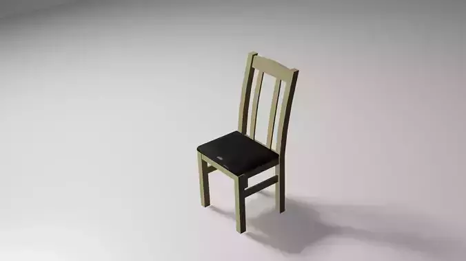 Lowpoly chair wooden with seat Low-poly 3D model