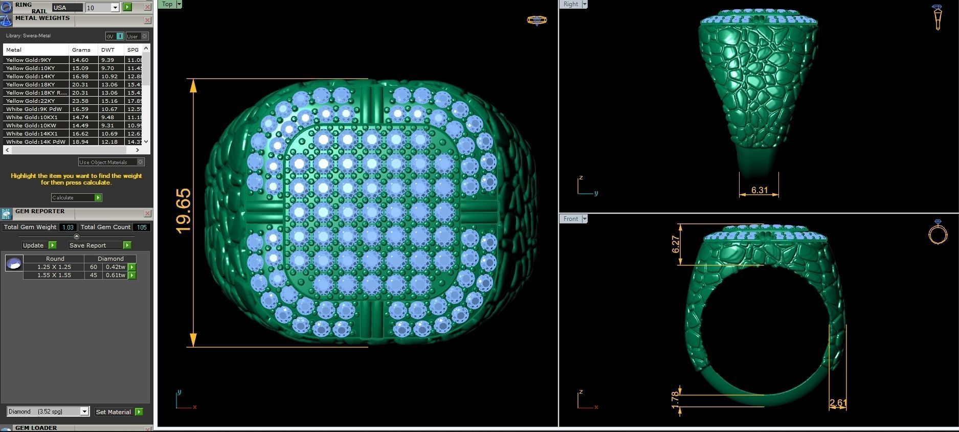 Nugeta Mans Ring  3D print model_2