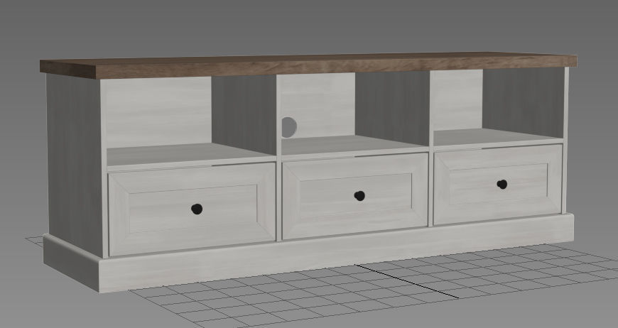 3D Furniture Collection in colonial style in white wood color _51