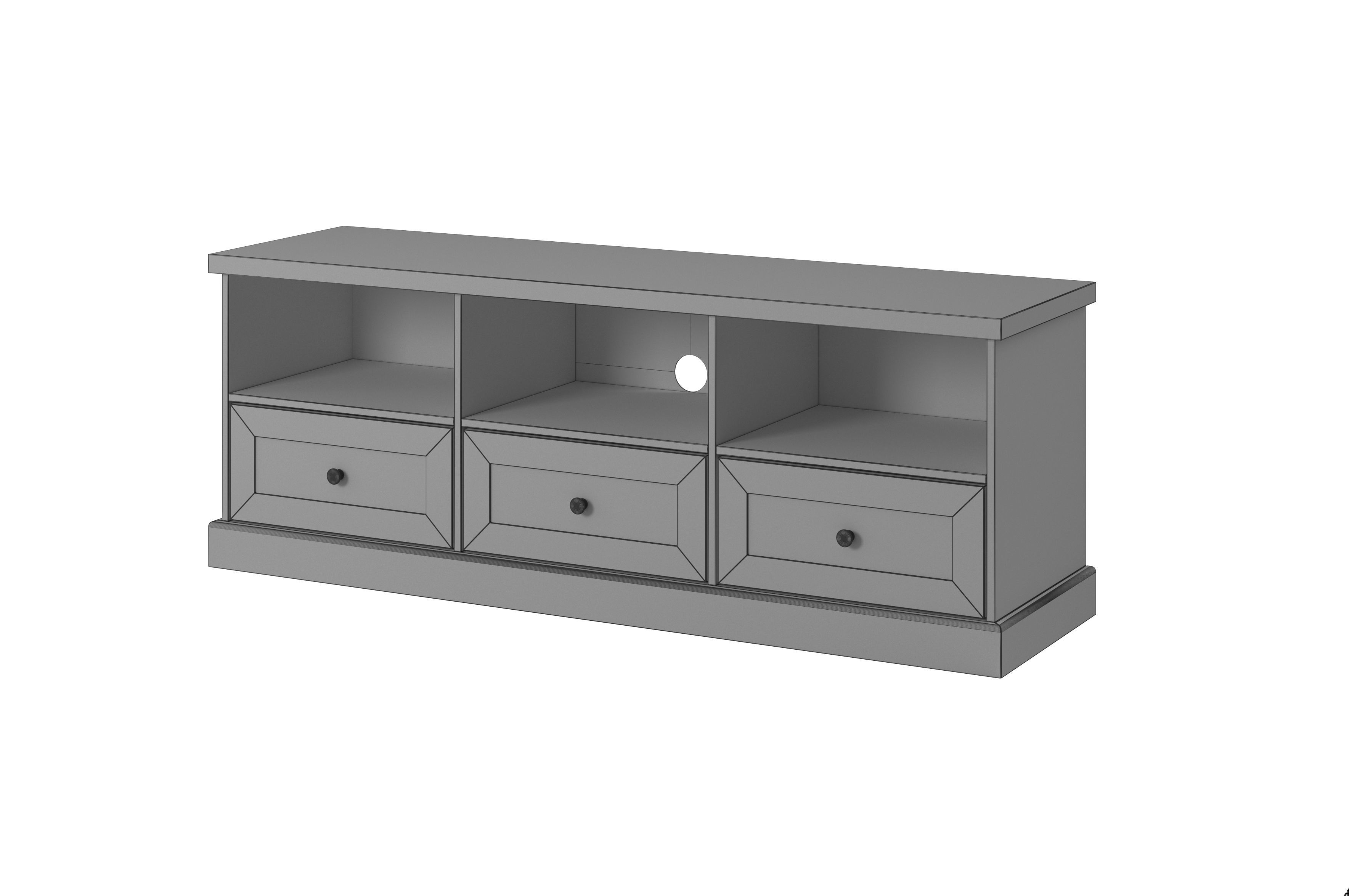 3D Furniture Collection in colonial style in white wood color _41