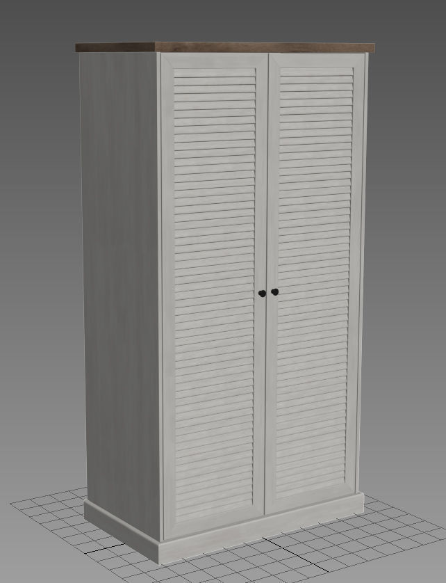 3D Furniture Collection in colonial style in white wood color _54