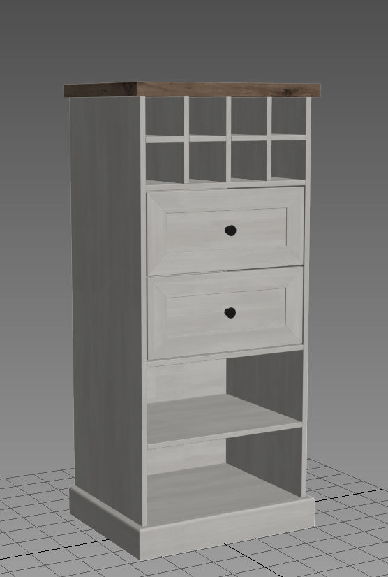 3D Furniture Collection in colonial style in white wood color _55