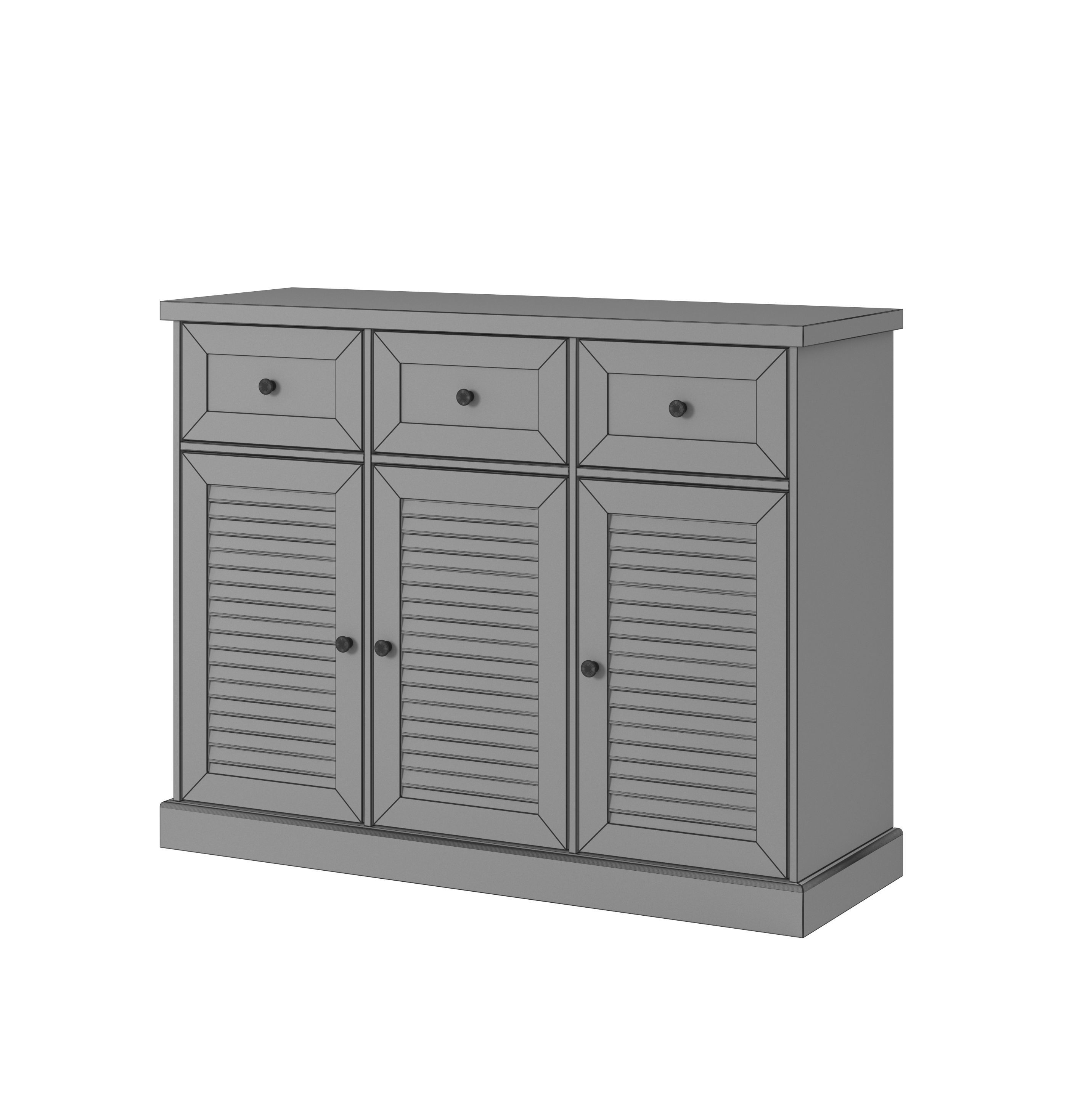 3D Furniture Collection in colonial style in white wood color _50