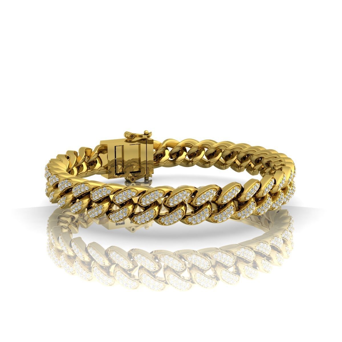 Breslate miami cuban link bracelet 3D print model_6