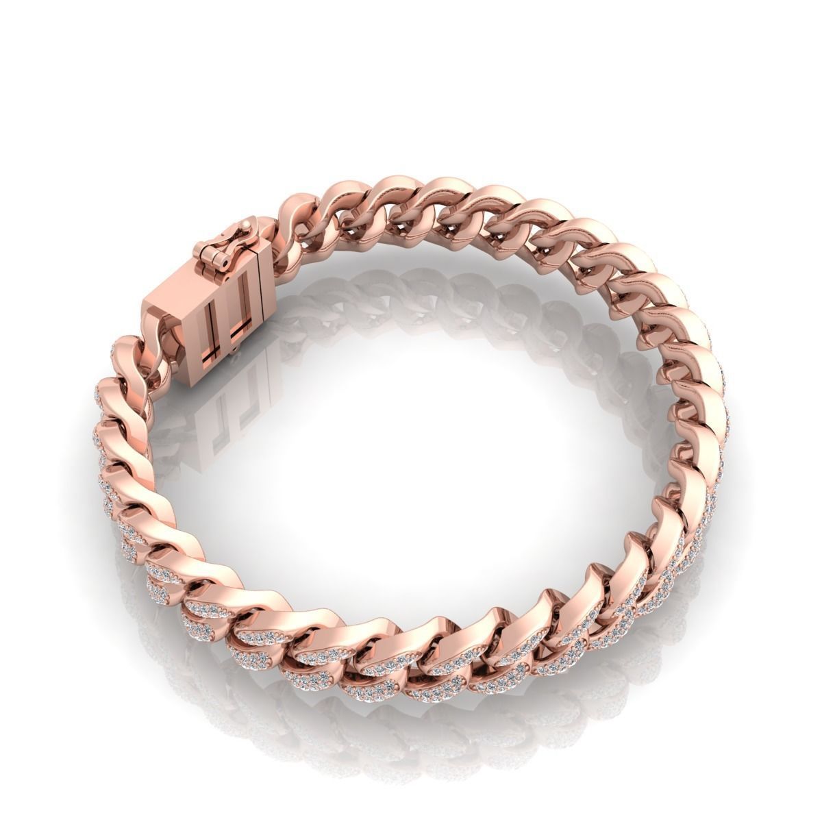 Breslate miami cuban link bracelet 3D print model_10