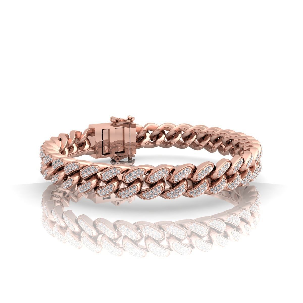 Breslate miami cuban link bracelet 3D print model_1
