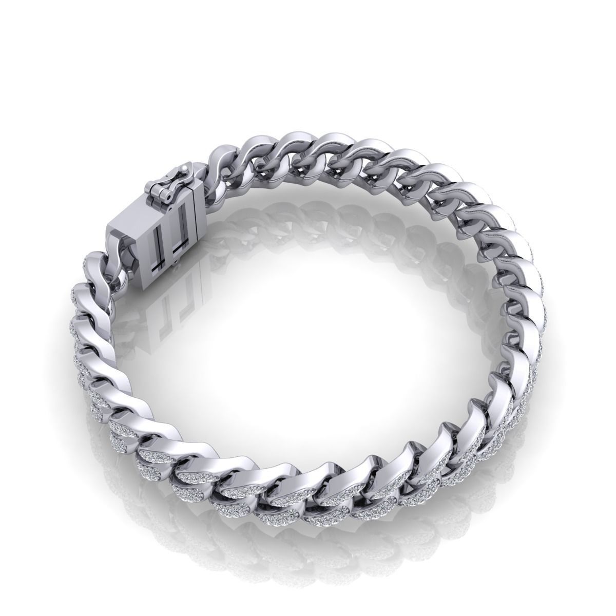 Breslate miami cuban link bracelet 3D print model_11