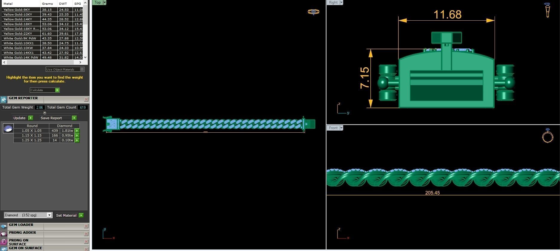 Diamond Breslete With Lock 3D print model_3