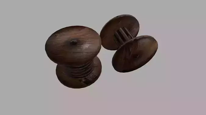 Electrical cable reel vintage Low-poly 3D model