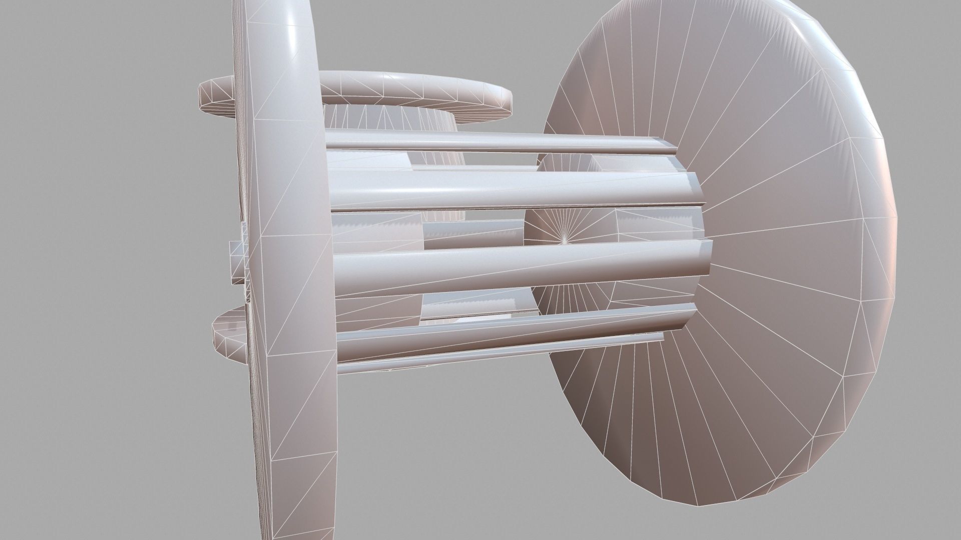 Electrical cable reel vintage Low-poly 3D model_4