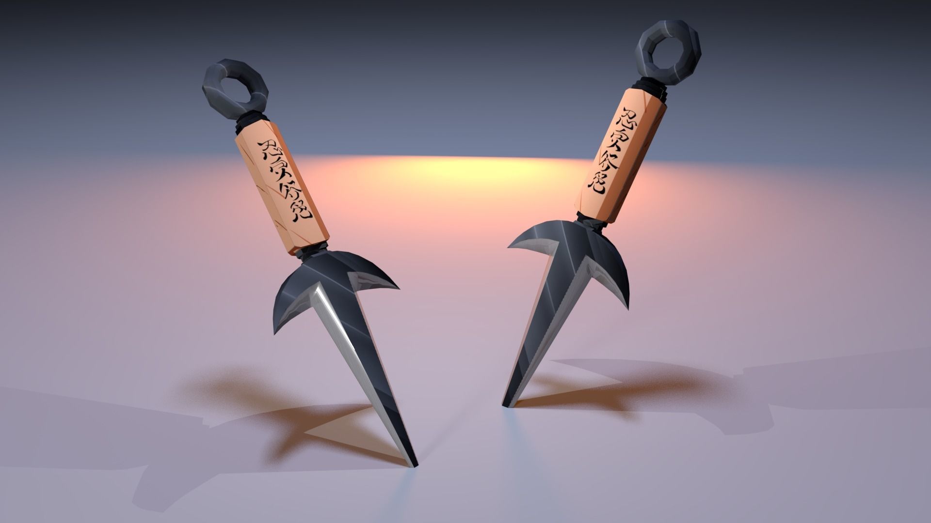 Kunai of Minato from anime Naruto Low-poly 3D model_3