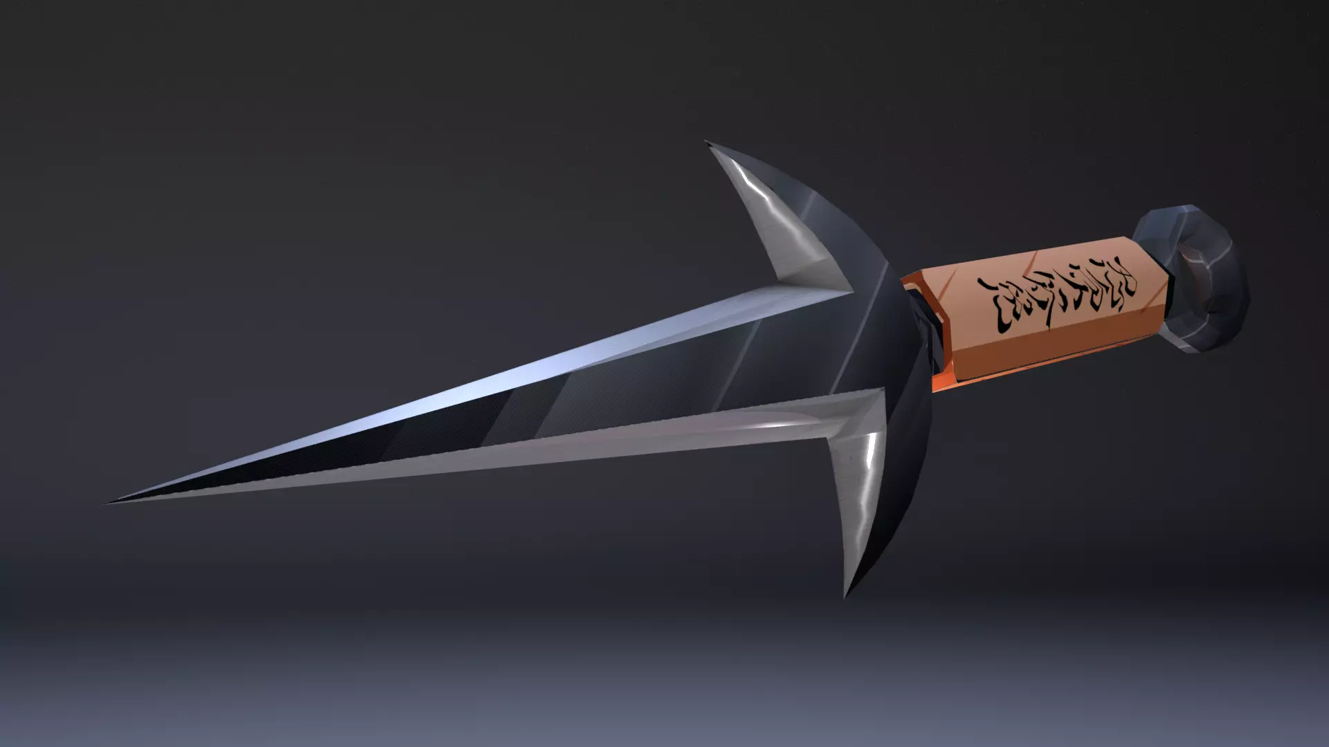 Kunai of Minato from anime Naruto Low-poly 3D model_0
