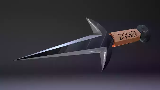Kunai of Minato from anime Naruto Low-poly 3D model