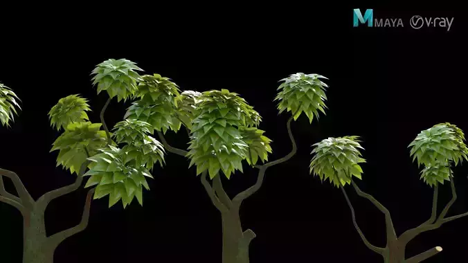 Cartoon jungle tree 3D model