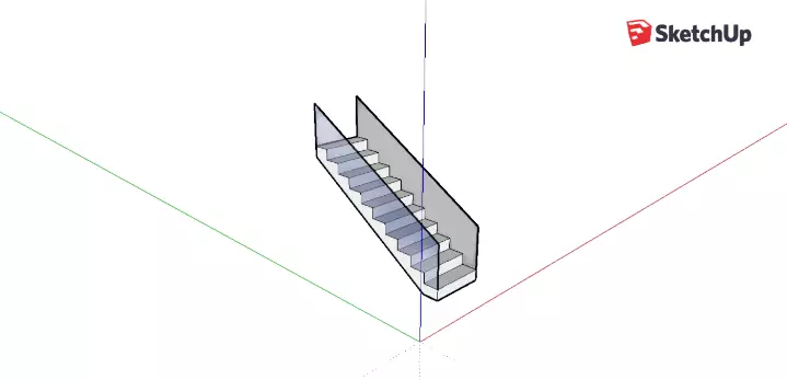 Stairs glass stair railing 3D model_0