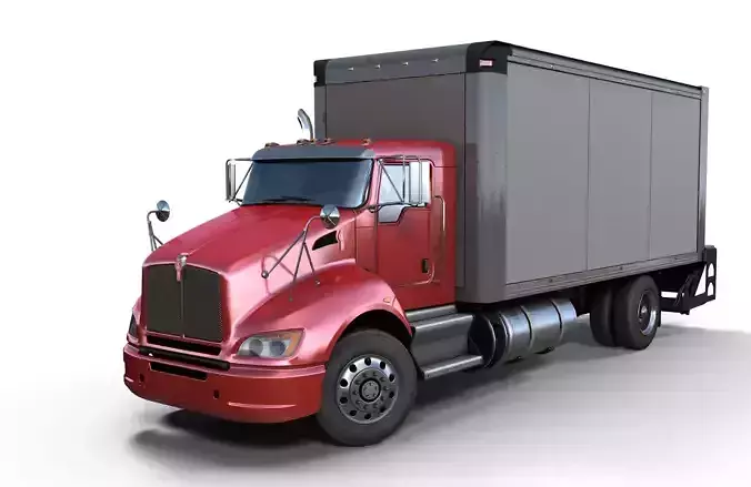 Kenworth t370 box truck Low-poly 3D model