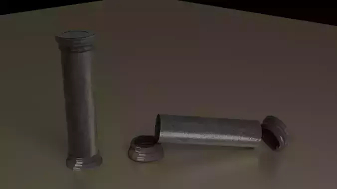 Column metal tube and pipe on table