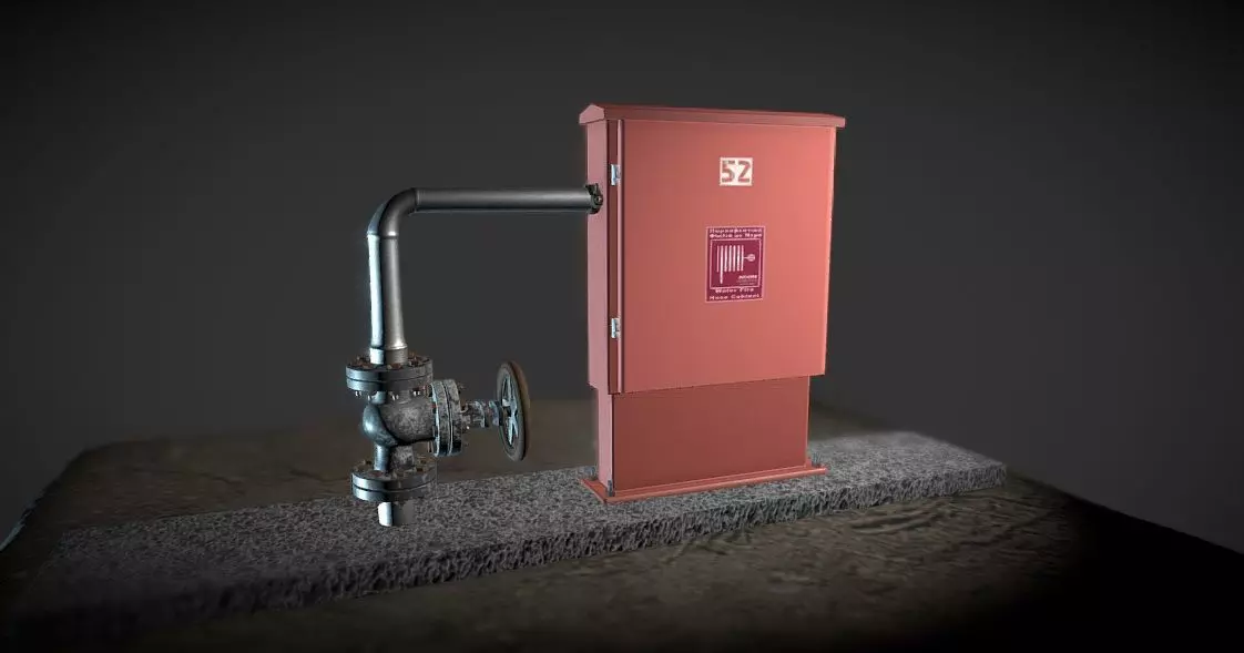 Water Fire Hose Cabinet Free 3D model