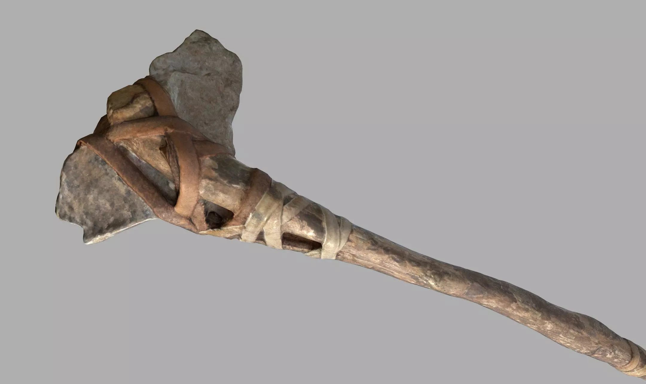  3D Real Primitive Axe Stone Low-poly 3D model_0