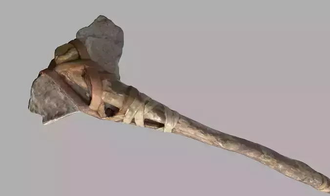  3D Real Primitive Axe Stone Low-poly 3D model