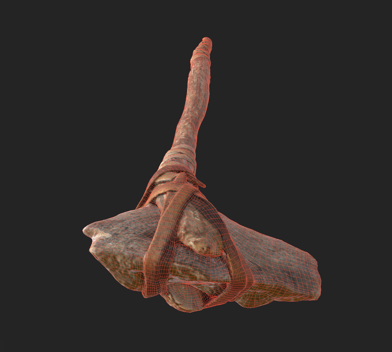  3D Real Primitive Axe Stone Low-poly 3D model_26