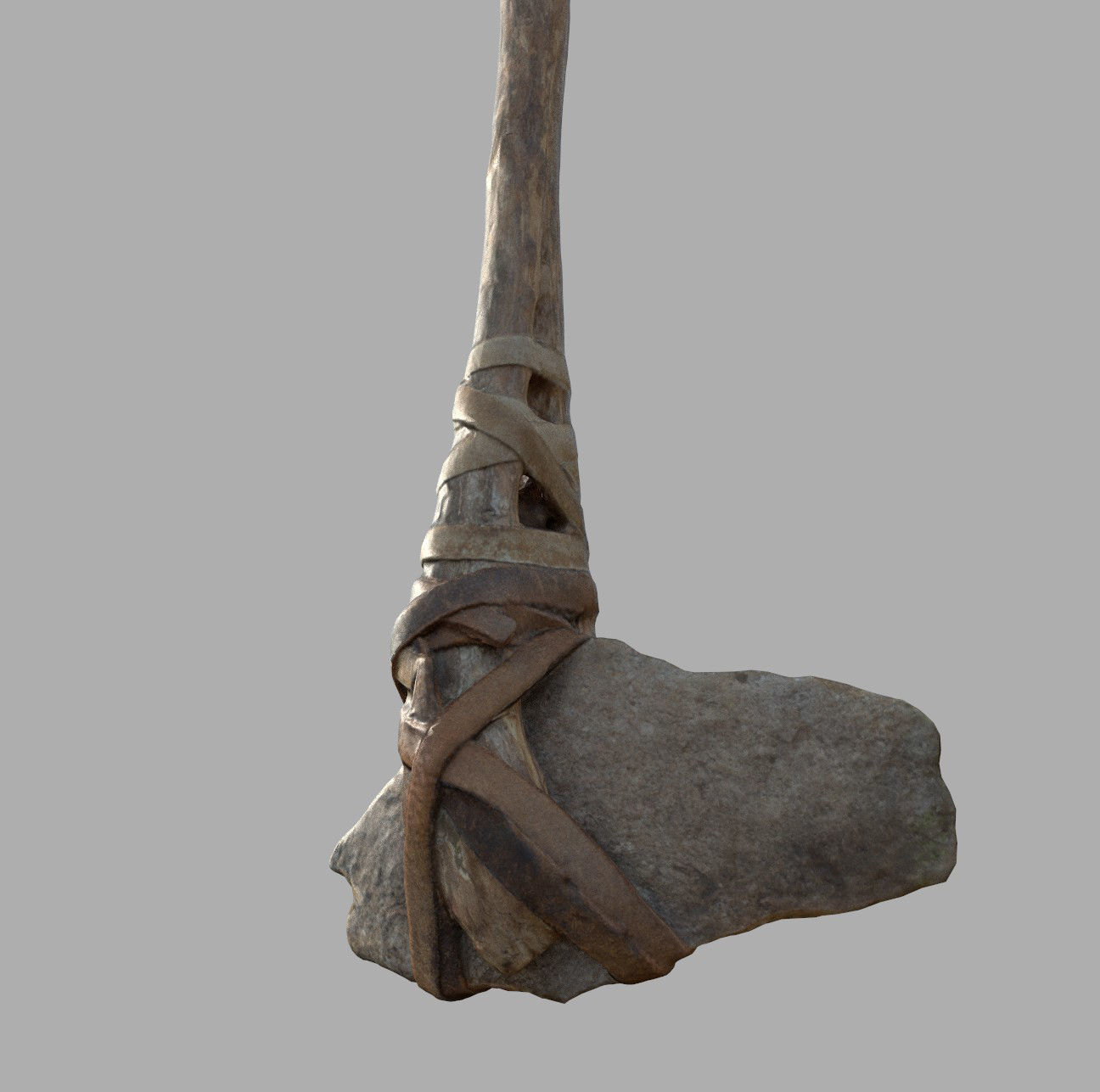  3D Real Primitive Axe Stone Low-poly 3D model_16