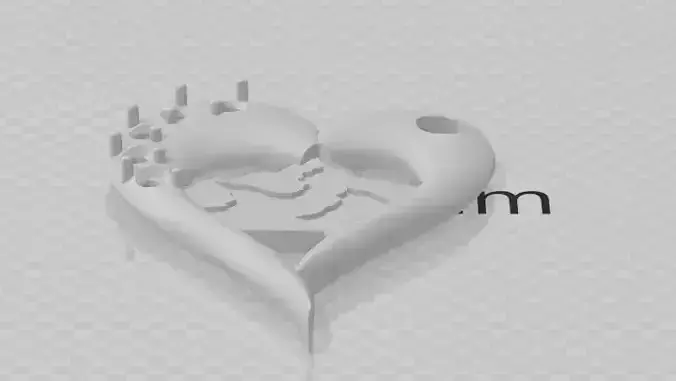 Heart pendant with a mountain scene to antique