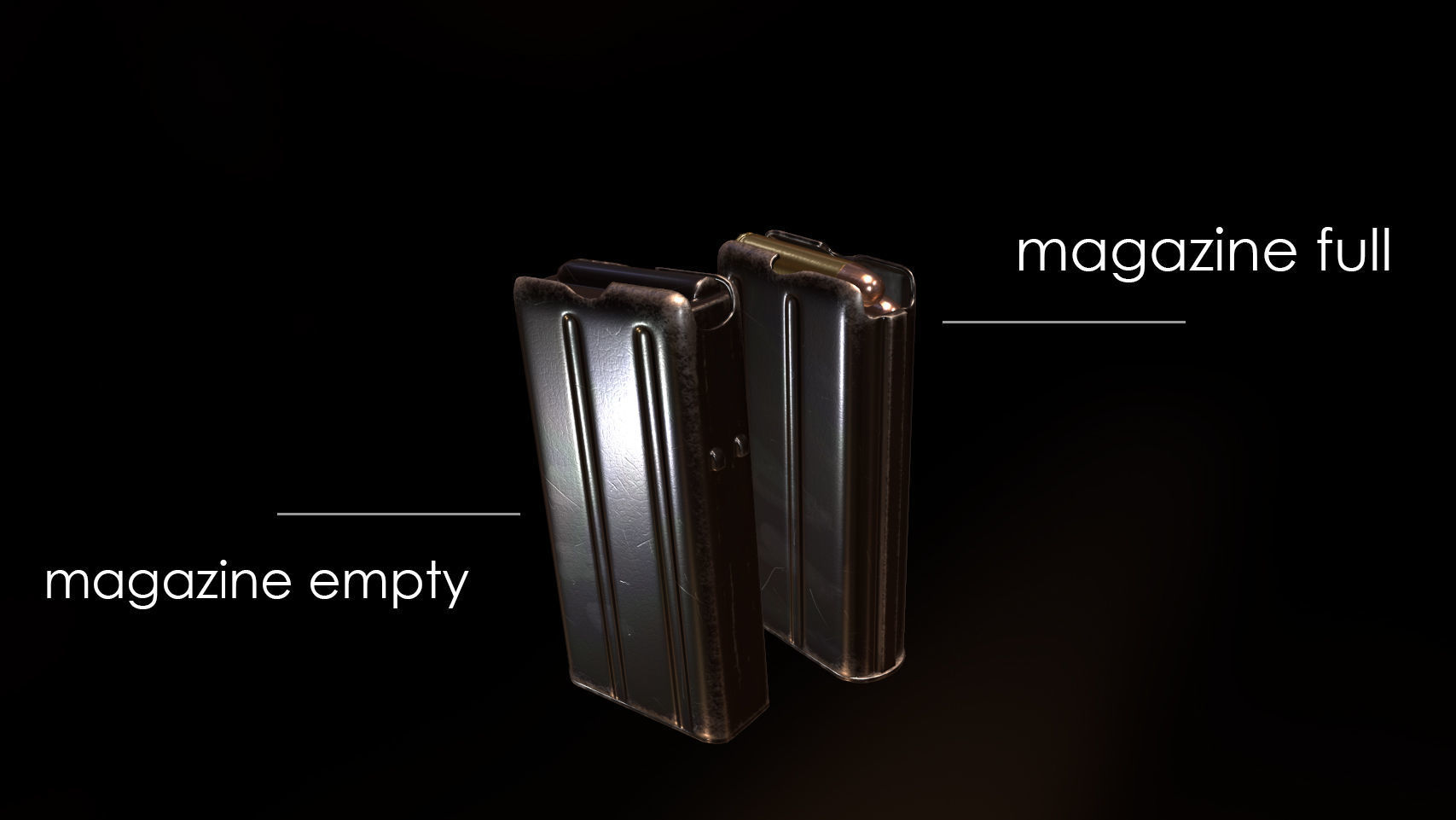 M1 Carbine Low-poly 3D model_3