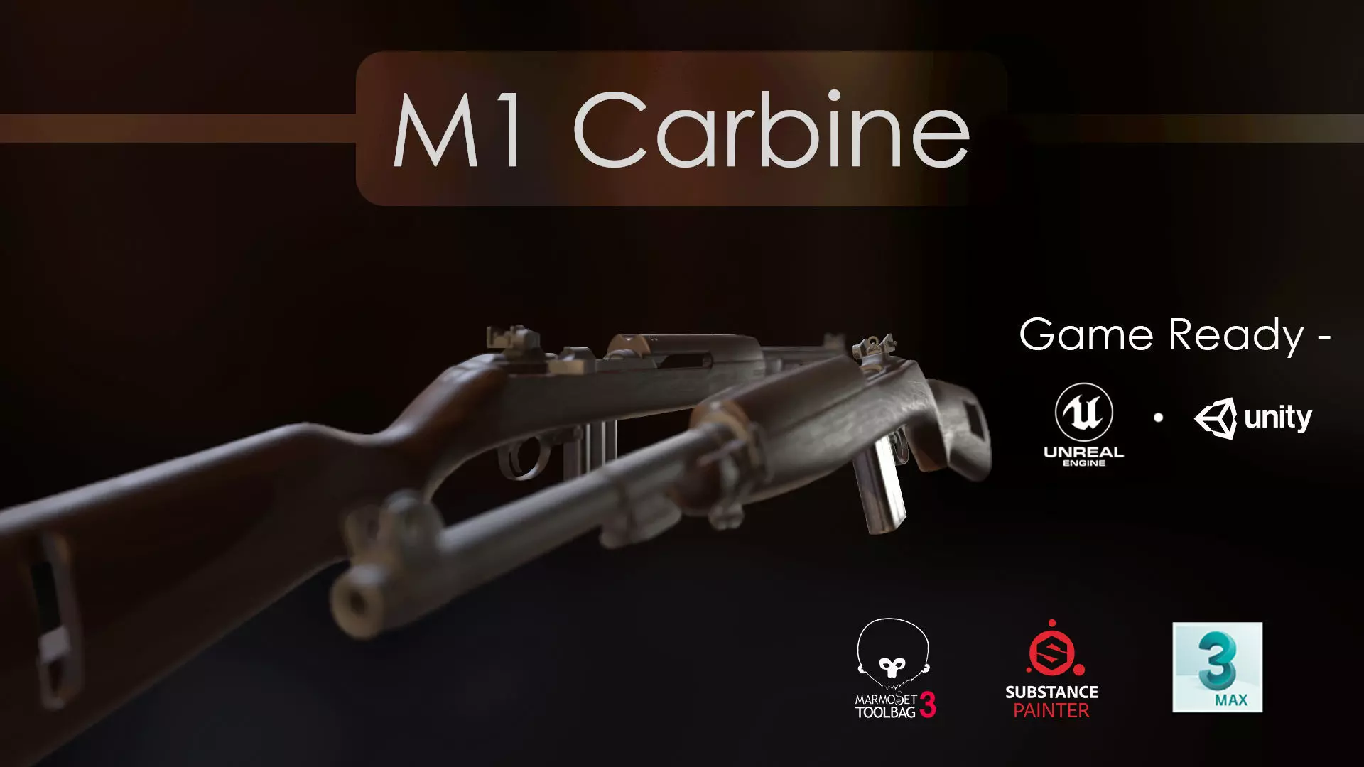 M1 Carbine Low-poly 3D model_0