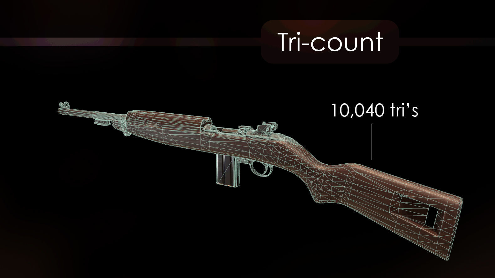 M1 Carbine Low-poly 3D model_2