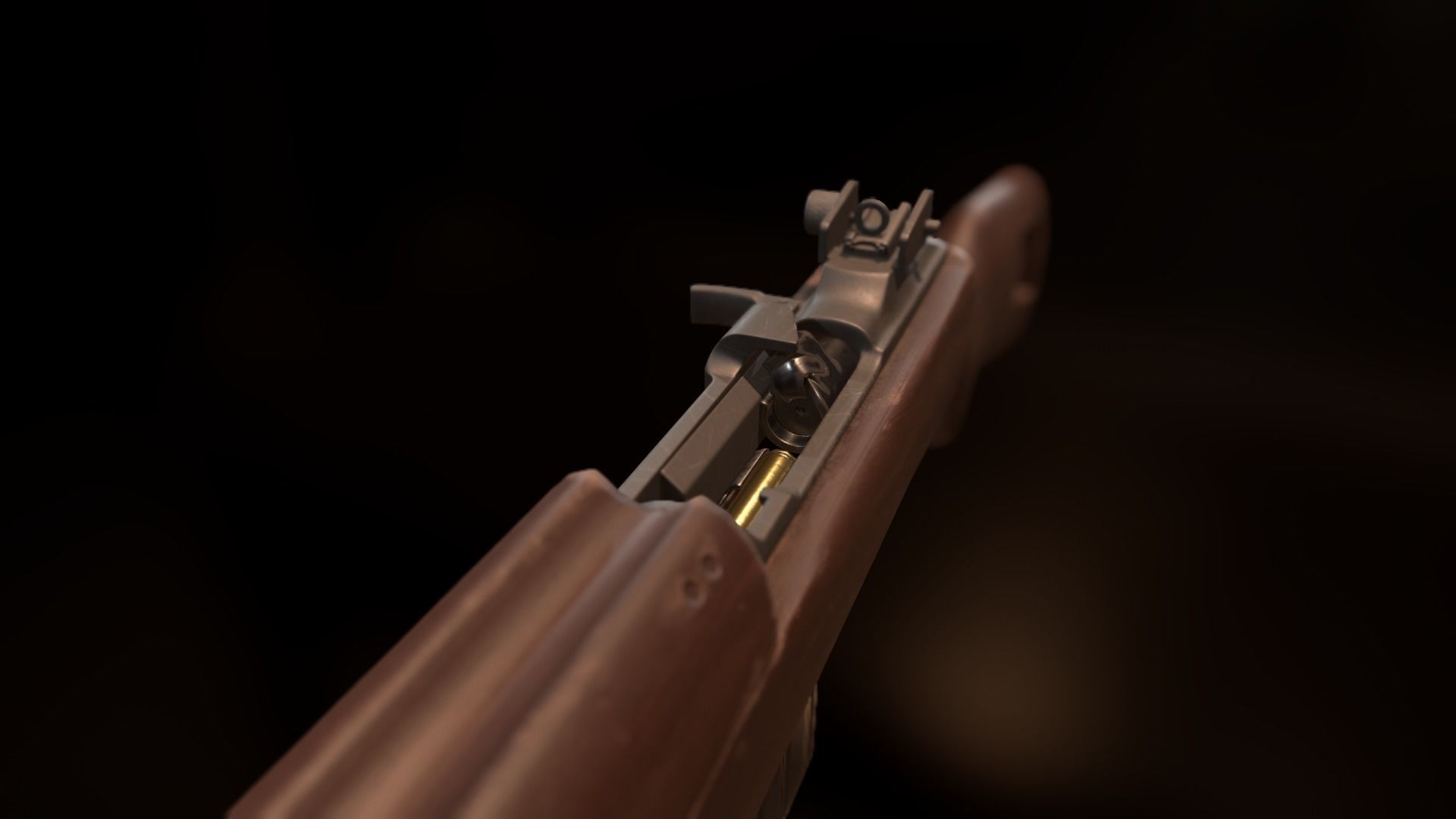 M1 Carbine Low-poly 3D model_10