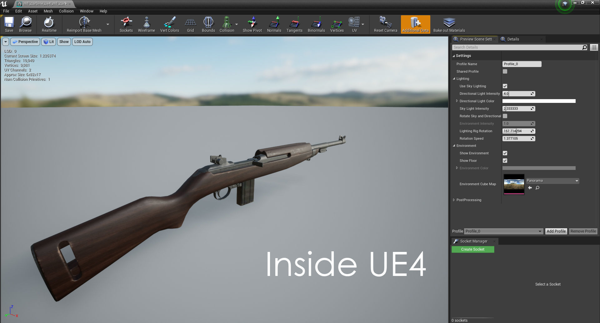 M1 Carbine Low-poly 3D model_4