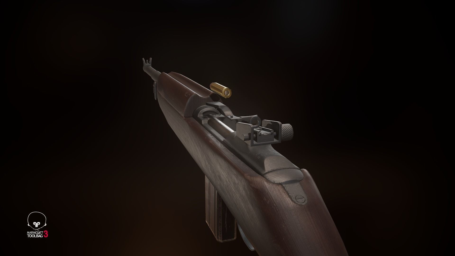 M1 Carbine Low-poly 3D model_6