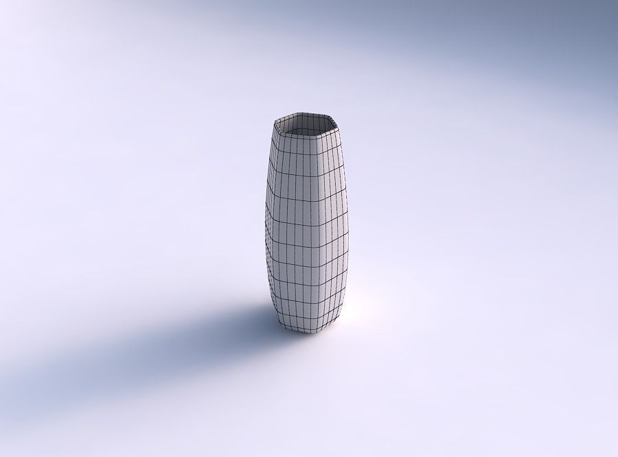 Vase squeezed hexagon smooth 3D print model_5