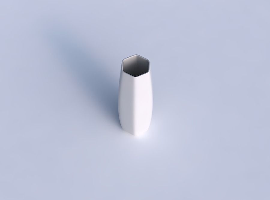 Vase squeezed hexagon smooth 3D print model_1