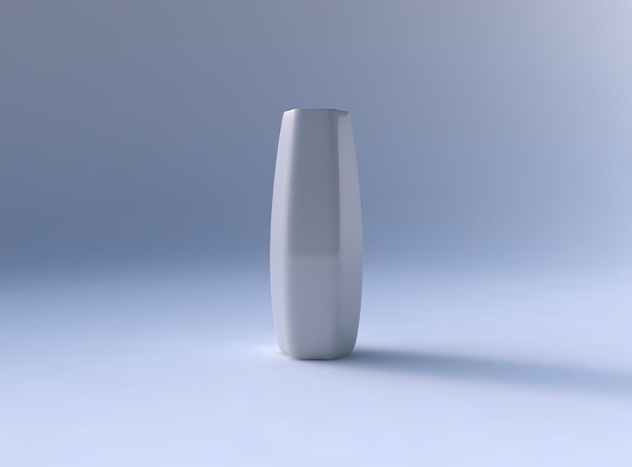 Vase squeezed hexagon smooth 3D print model_4