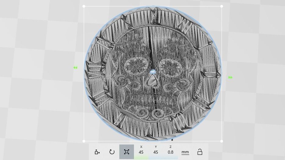 Sugar Skull Watch Dial for enameling  3D print model_7