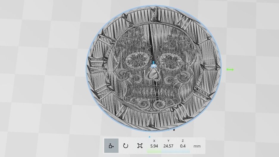 Sugar Skull Watch Dial for enameling  3D print model_12