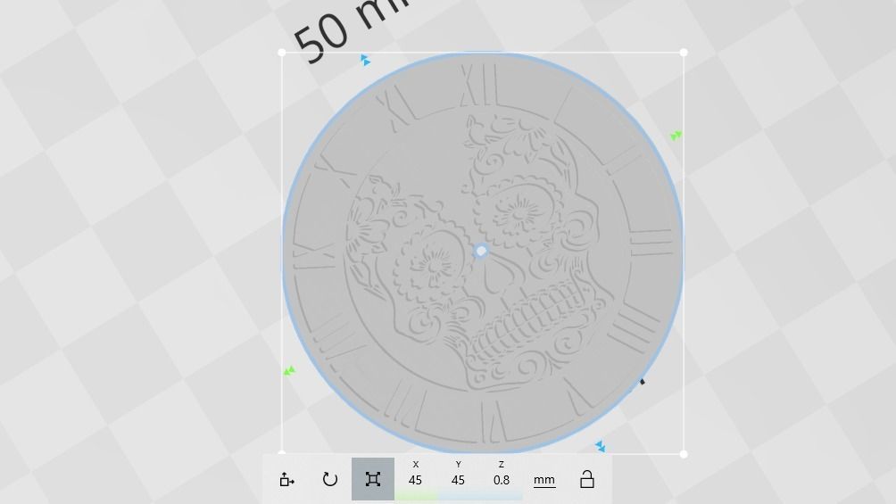 Sugar Skull Watch Dial for enameling  3D print model_8