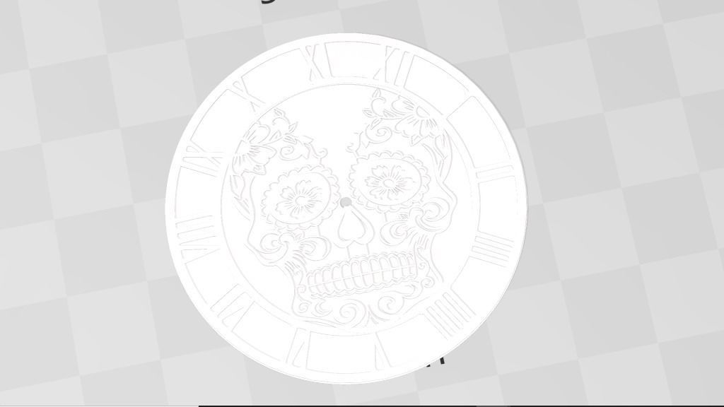 Sugar Skull Watch Dial for enameling  3D print model_10