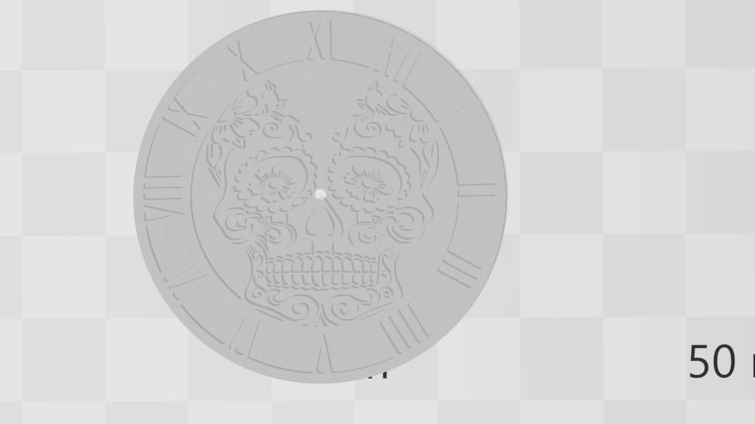 Sugar Skull Watch Dial for enameling  3D print model_9