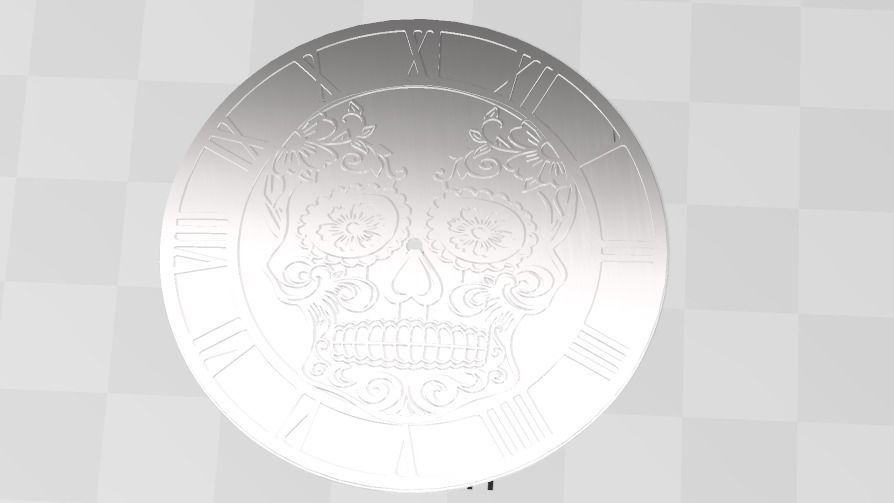 Sugar Skull Watch Dial for enameling  3D print model_11