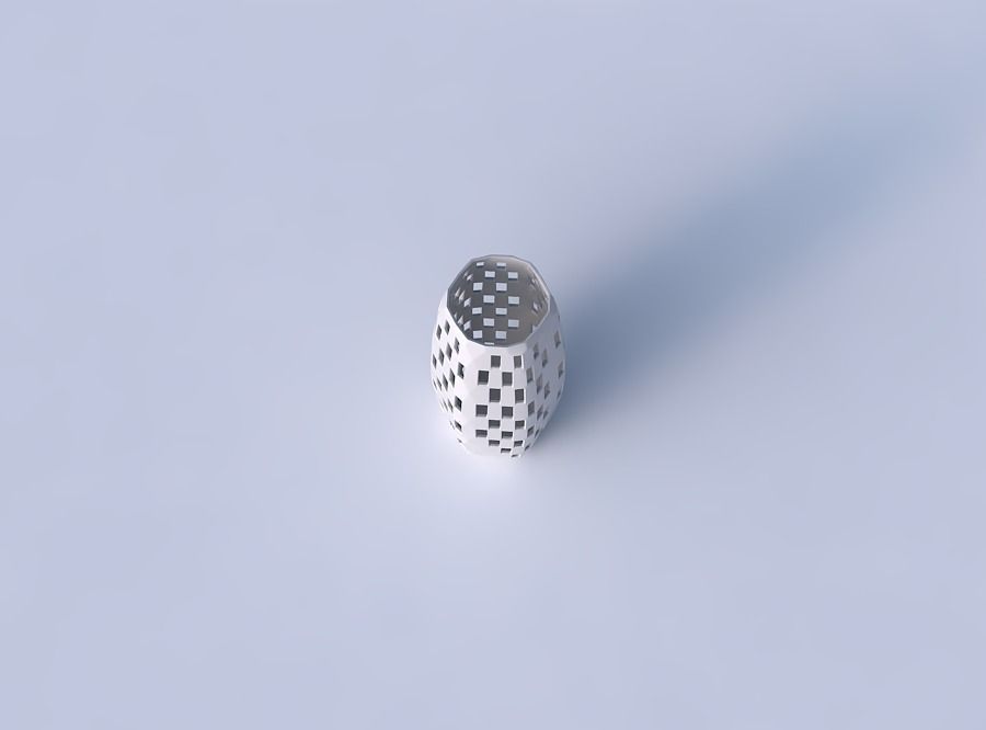 Vase squeezed hexagon with checker grid lattice 2 3D print model_2
