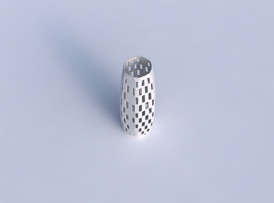 Vase squeezed hexagon with checker grid lattice 2 3D print model_1