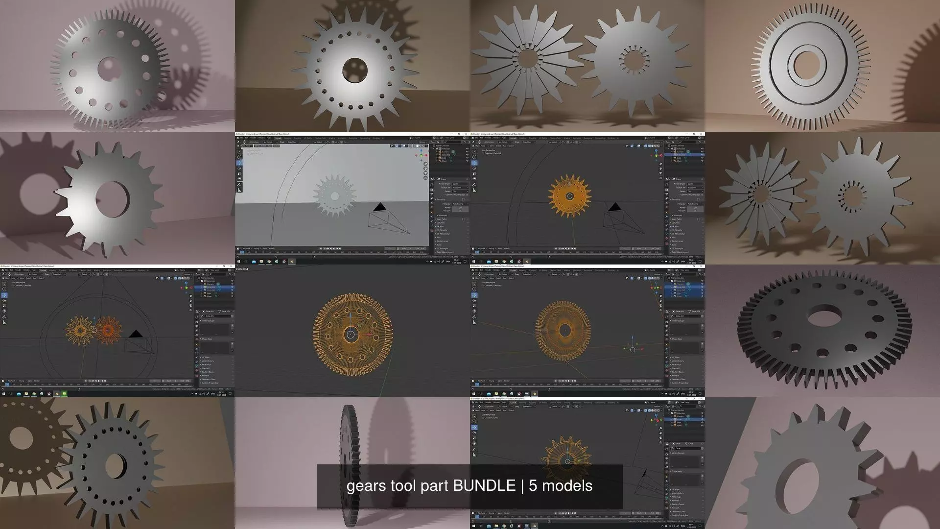 gears tool part BUNDLE 3D Model Collection_0